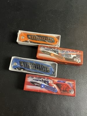 2 Frost Cutlery Homeland Heroes EMT + Law Enforcement Folding Pocket Knife SET - Image 1