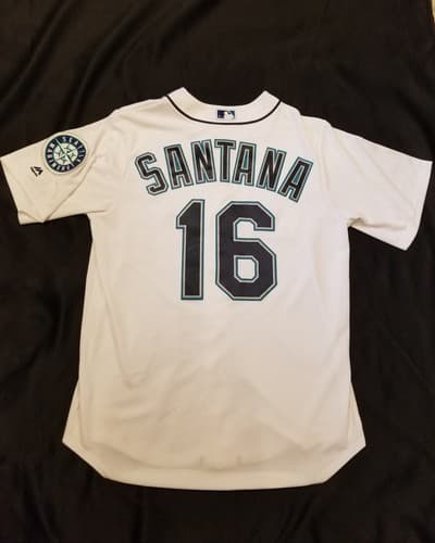 Domingo Santana #16 Seattle Mariners Jersey White MEDIUM Majestic Cool Base M - Image 1