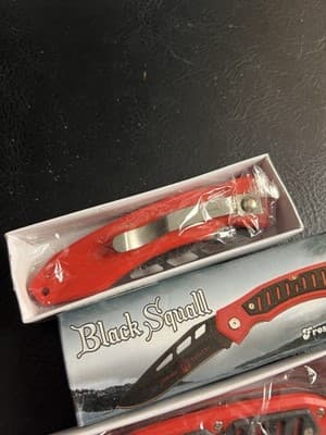 Set Of 2 Frost Cutlery BLACK SQUALL Black Red Knife 16-674R Tactical 4.5” Blade - Thumbnail 3