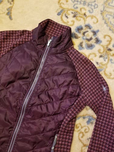 Smartwool Womens S Double Propulsion 60 Hoodie Jacket Coat Purple Hybrid Wool - Thumbnail 2