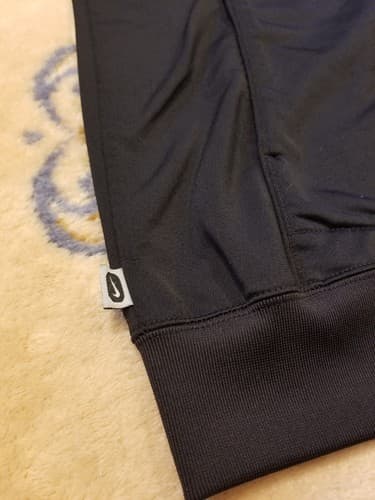 VTG Nike Spell Out Full Zip Black Hoodie Jacket L Gray Tag Vintage Embroidered - Thumbnail 5