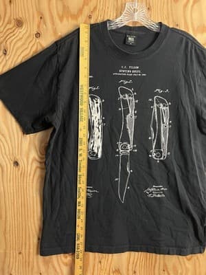 Filson T-Shirt Pioneer Hunting Knife Graphic Short Sleeve Made in USA Men's XL - Thumbnail 9