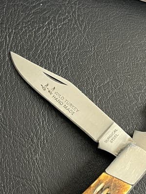 Lot Of 2 WILD TURKEY Bone Stag Hand Made Razor Trapper Pocket Knife Set READ - Thumbnail 15