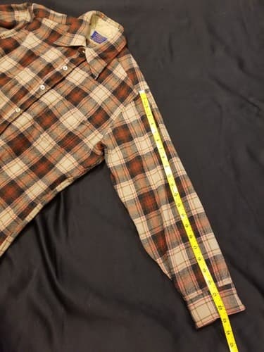 VTG Pendleton Wool Shirt Sir Pendleton Brown Red Plaid Button Up Sz XL Vintage - Thumbnail 11