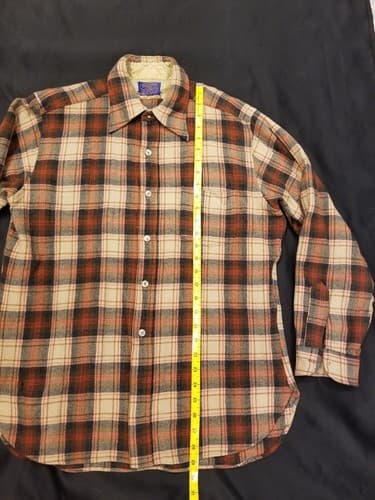VTG Pendleton Wool Shirt Sir Pendleton Brown Red Plaid Button Up Sz XL Vintage - Thumbnail 9