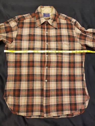 VTG Pendleton Wool Shirt Sir Pendleton Brown Red Plaid Button Up Sz XL Vintage - Thumbnail 10