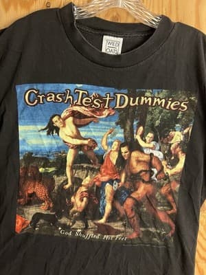 RARE VTG 1994 Crash Test Dummies God Shuffled His Feet Album Promo Tee Mens L - Thumbnail 4