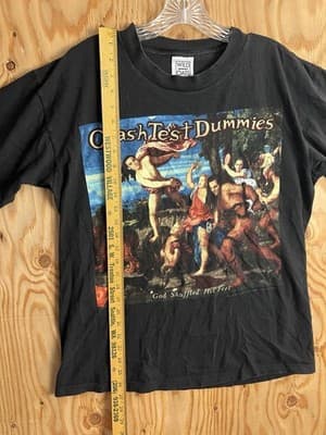 RARE VTG 1994 Crash Test Dummies God Shuffled His Feet Album Promo Tee Mens L - Thumbnail 8