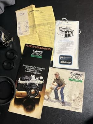 Canon AE-1 Program 35mm SLR Film Camera with Access Telescopic 35-70mm READ - Thumbnail 3