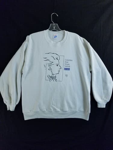 VTG Mozart Head Columbia River Music FESTIVAL 91 Concert White L Sweatshirt - Image 1