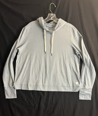 Vuori Halo Essential Hoodie Womens XL Blue Heather Lightweight Gym Sweatshirt - Image 1