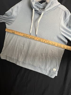 Vuori Halo Essential Hoodie Womens XL Blue Heather Lightweight Gym Sweatshirt - Thumbnail 6