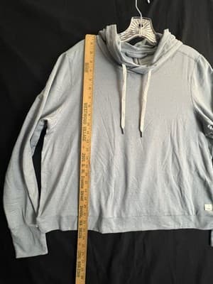 Vuori Halo Essential Hoodie Womens XL Blue Heather Lightweight Gym Sweatshirt - Thumbnail 5