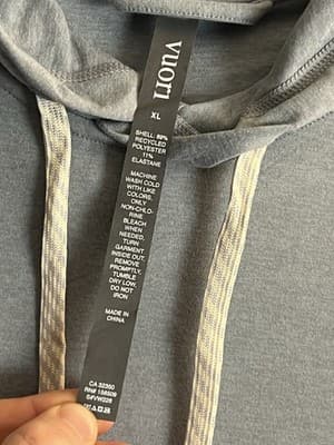 Vuori Halo Essential Hoodie Womens XL Blue Heather Lightweight Gym Sweatshirt - Thumbnail 4