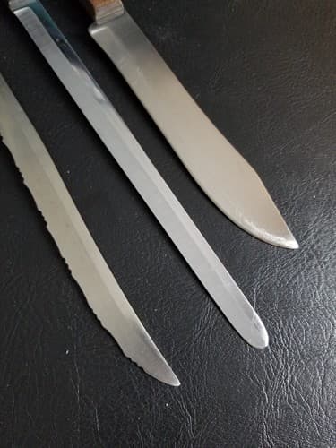 EKCO Set of 3 Flint Arrowhead USA Stainless Vanadium Knives Chef Bread Walnut - Thumbnail 8