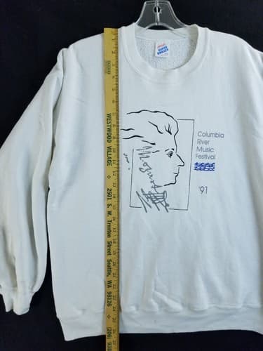 VTG Mozart Head Columbia River Music FESTIVAL 91 Concert White L Sweatshirt - Thumbnail 7