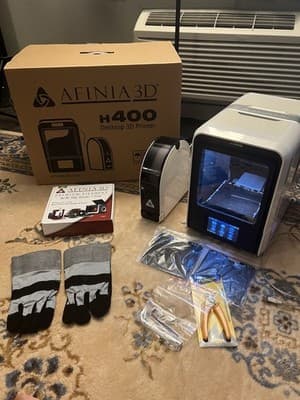 AFINIA 3D Printer H400-01 DESKTOP Lot Tested Works Great Spool Gloves Cutter Etc - Image 1