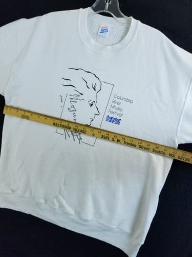 VTG Mozart Head Columbia River Music FESTIVAL 91 Concert White L Sweatshirt - Thumbnail 8