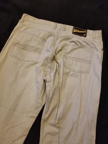 Vintage Kikwear 91 Y2K Skate/Rave Khaki Pants Mens 38x31 Beige White Skateboard - Thumbnail 2