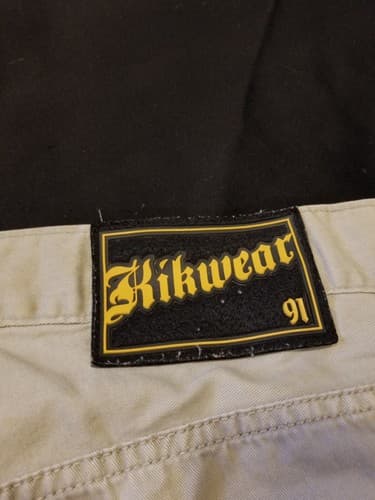 Vintage Kikwear 91 Y2K Skate/Rave Khaki Pants Mens 38x31 Beige White Skateboard - Thumbnail 9