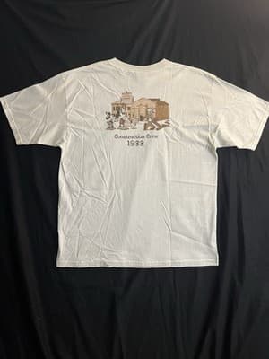 NWT VTG Disney Store Construction Crew T Shirt Mickey Mouse Goofy XL DEADSTOCK - Image 1