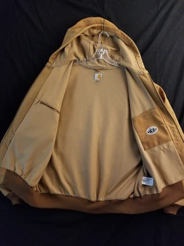 Carhartt Thermal Lined Jacket Mens XXL Duck Canvas J131 BRN Full Zip Hood USA - Thumbnail 9