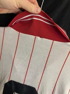 RARE Vintage Arsenal AIS USA Soccer Jersey White Red Striped Home #6 Mens S Polo - Thumbnail 11