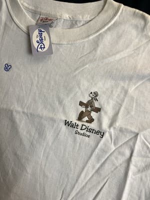 NWT VTG Disney Store Construction Crew T Shirt Mickey Mouse Goofy XL DEADSTOCK - Thumbnail 3