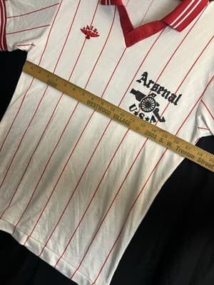 RARE Vintage Arsenal AIS USA Soccer Jersey White Red Striped Home #6 Mens S Polo - Thumbnail 14
