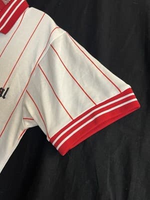 RARE Vintage Arsenal AIS USA Soccer Jersey White Red Striped Home #6 Mens S Polo - Thumbnail 3