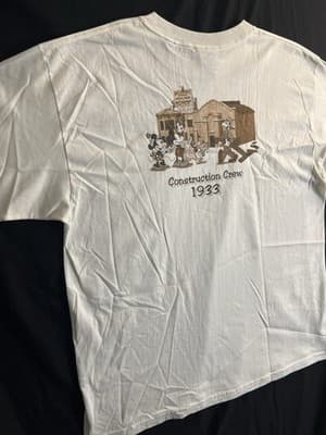 NWT VTG Disney Store Construction Crew T Shirt Mickey Mouse Goofy XL DEADSTOCK - Thumbnail 9