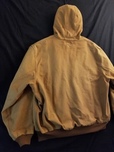 Carhartt Thermal Lined Jacket Mens XXL Duck Canvas J131 BRN Full Zip Hood USA - Thumbnail 14