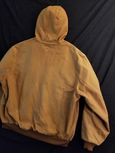 Carhartt Thermal Lined Jacket Mens XXL Duck Canvas J131 BRN Full Zip Hood USA - Thumbnail 13