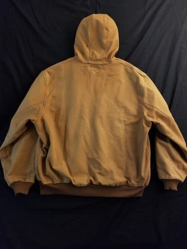 Carhartt Thermal Lined Jacket Mens XXL Duck Canvas J131 BRN Full Zip Hood USA - Thumbnail 12