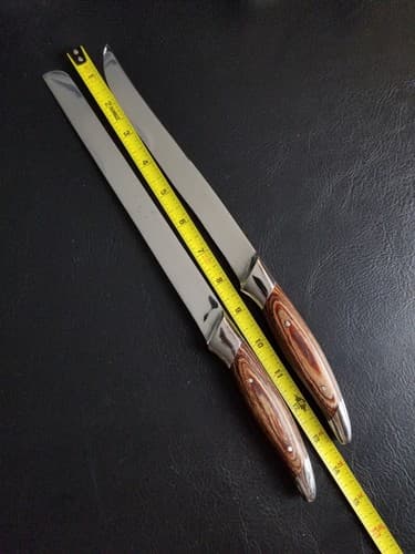 Vtg 2 Wood Handle Carving Knife Set Mid Century Mcm Soffe Coronation? - Thumbnail 6