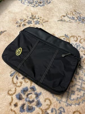 TIMBUK2 Padded Laptop Corduroy Lined Sleeve Case Bag M Black 15x11 (No Strap) - Image 1