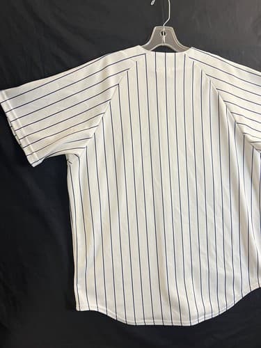 VTG Majestic New York Yankees White Pinstripe Jersey Mens L Blank No Name USA - Thumbnail 10