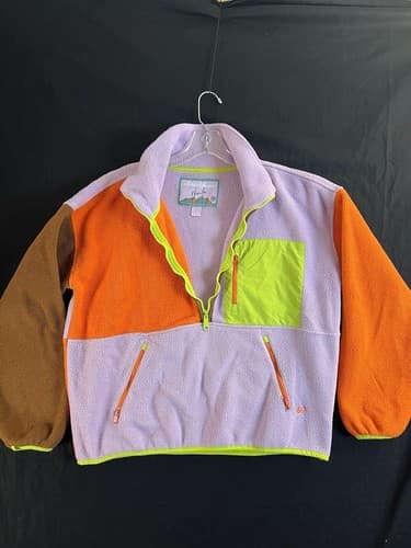 RARE Eddie Bauer x Karla Fleece Colorblock 1/2 Zip Sweatshirt Womens M Sweater - Thumbnail 4