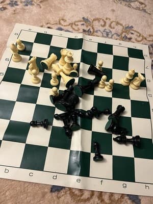 Portable Chess Set Travel Board Games Folding Roll up Mat Complete With Bag - Thumbnail 7