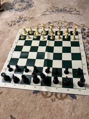 Portable Chess Set Travel Board Games Folding Roll up Mat Complete With Bag - Thumbnail 6