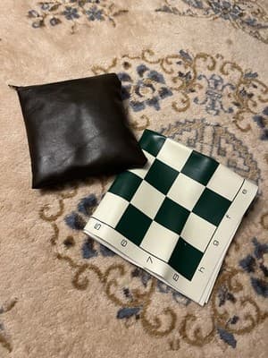Portable Chess Set Travel Board Games Folding Roll up Mat Complete With Bag - Thumbnail 12