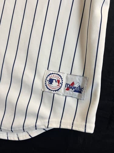 VTG Majestic New York Yankees White Pinstripe Jersey Mens L Blank No Name USA - Thumbnail 2