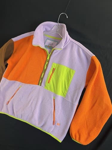 RARE Eddie Bauer x Karla Fleece Colorblock 1/2 Zip Sweatshirt Womens M Sweater - Thumbnail 2