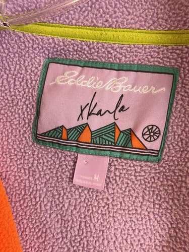 RARE Eddie Bauer x Karla Fleece Colorblock 1/2 Zip Sweatshirt Womens M Sweater - Thumbnail 5