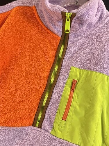 RARE Eddie Bauer x Karla Fleece Colorblock 1/2 Zip Sweatshirt Womens M Sweater - Thumbnail 7
