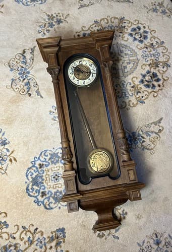 Vintage Gustav Becker P27 Clock Dial Movement Pendulum Chime Vienna Regulator - Image 1