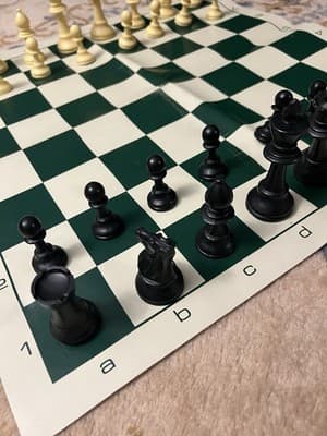 Portable Chess Set Travel Board Games Folding Roll up Mat Complete With Bag - Thumbnail 2