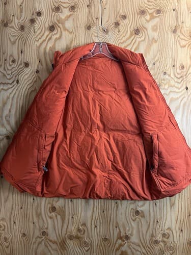 Rare 90s Vintage Nike Puffer Reversible Vest Big Logo Down Grey Orange Mens L - Thumbnail 7