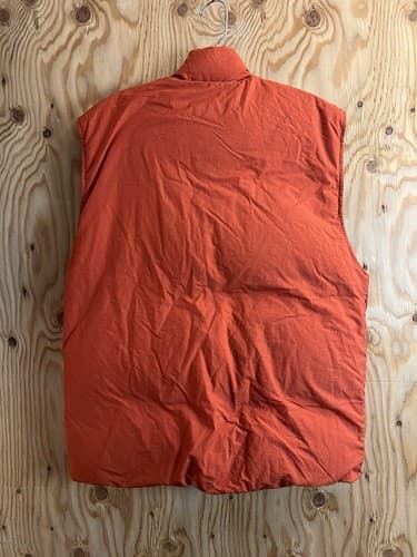 Rare 90s Vintage Nike Puffer Reversible Vest Big Logo Down Grey Orange Mens L - Thumbnail 10