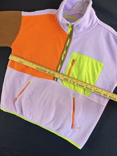 RARE Eddie Bauer x Karla Fleece Colorblock 1/2 Zip Sweatshirt Womens M Sweater - Thumbnail 12